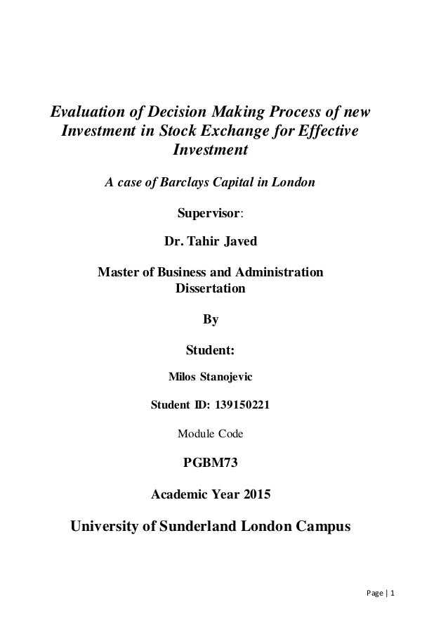 Phd thesis decision making